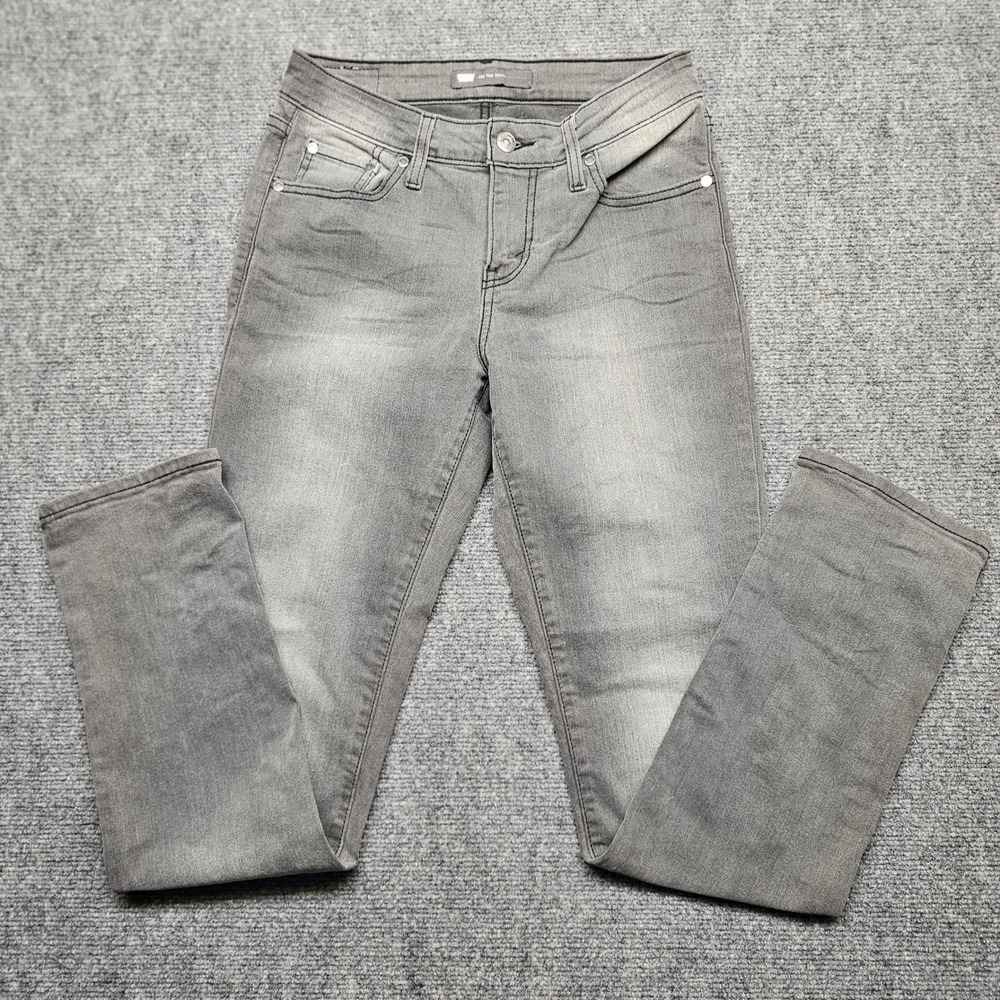 Levis Mid Rise Skinny Gray Denim Jeans W27 L32 Womens 4M 58575-0067